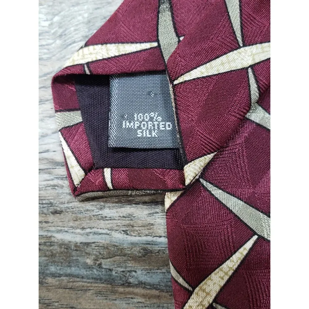 Zylos George Machado 100% Imported Silk Maroon Necktie